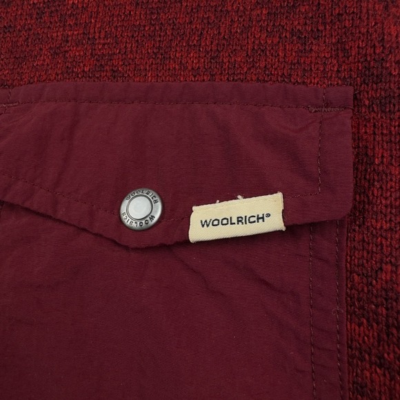 Woolrich Mens L Burgundy Quarter Snap Fleece Pullover Outdoor Sweater - Picture 4 of 11
